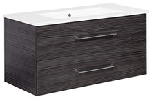 FACKELMANN Mobile lavabo con lavabo in ceramica B.Perfect/Soft Close/Dimensioni (L x A x P): ca. 103 x 51 x 48 cm Mobile e lavabo/armadio: nero/lavandino: bianco