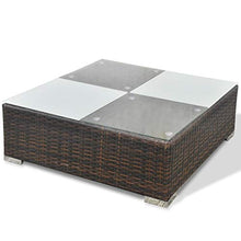Tidyard Set Divani da Giardino 5 pz con Cuscini in Polyrattan Marrone, Set Divani da Giardino, Set divani da Giardino da Esterno 70 x 70 x 52,5 cm