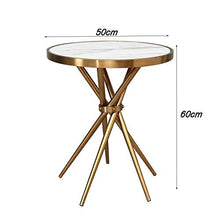 DGHJK Mobili per la casa, Tavolino da caffè in Marmo Moderno Nordico Bar Caffetteria Negozio di tè al Latte Piccola tavola Rotonda Soggiorno Camera da Letto Tavolino da Comodino Comodino, 47x62 cm