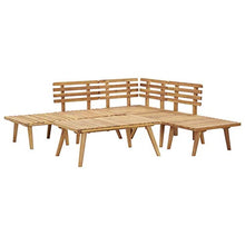 Tidyard Set 6 pz Divani Angolari Modulari da Giardino con Penisola in Legno Massello di Acacia,Divano Angoalre,Divani Modulari,Divani Legno,Divani da Giardino,Divani con Penisola,Divano ad Angolo