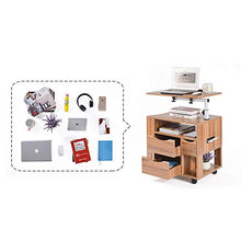 XIAOPENG Tavolo Portatile Multifunzionale in Altezza Regolabile con Cassetti Comodino Mobile e Sollevabile Comodino Salvaspazio Scrivania con Ruote