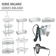 WENKO Portaoggetti angolare Milano - cromo, Acciaio, 31.5 x 6 x 22 cm, Cromo