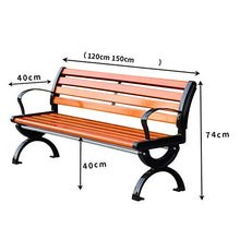 Panchina da terrazza da esterno, Panche da cortile impermeabili e resistenti alla corrosione per balconi, panchine in metallo per il tempo libero, Panchina con braccioli e schienale, Facile da monta