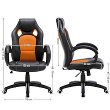 SONGMICS Poltrona Girevole da Ufficio, Direzionale, Ergonomica, Portata Massima 150 kg, Arancione