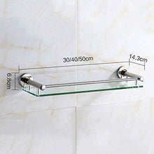 AINIYF Bagno Bagno Doccia Mensola Organizzatore Parete Vetro temperato Acciaio Inox 304 Drilling Installazione (Dimensioni: 40x14.3x6.8cm)