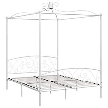SKM Letto a Baldacchino Bianco in Metallo 180x200 cm (31.9kg)