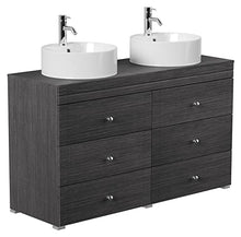 Mobile bagno a terra Memoria Classic antracite venato con lavabi appoggiati