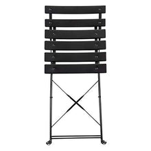 Harbour Housewares 3 Pezzi Sussex Bistro Set - Tabella di Piegatura e sedie per Esterni Patio Mobili da Giardino - Square - Nero