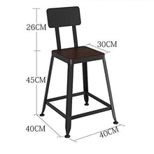 WHOJA Sgabelli da Bar Sedia da Pranzo con Schienale Sedile in Legno massello Mobili da Bar Cornice Metallica Sgabello Alto, Peso del Cuscinetto 200 kg Alto 45/65/75 cm Sgabelli da Bar Sedie Set