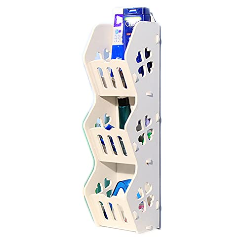 MLMQ Mobiletto da Bagno Autoportante, Mobile da Bagno Bianco con 3 Ripiano, Armadietto da Bagno Legno per Soggiorno Camera da Letto,B