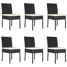 SKM Set da Pranzo da Giardino 7 pz in Polyrattan Nero (54.95kg)