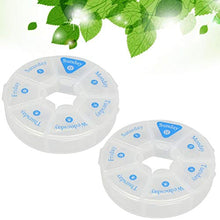 HEALLILY Organizzatore Settimanale di Pillole - Astuccio per Pillole Rotondo Portatile da 2 Pezzi Scatola per Pillole Senza Bpa per Il Lavoro in Farmacia