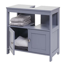 Mendler Arredo bagno mobile sottolavabo HWC-B63 MDF verniciato 30x60x60cm grigio