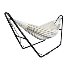 Todeco Letto Appeso, Amaca, Beige, con Supporto H-Type, Brasiliano, Cotone, capacità: per 2 Persone, Altezza: Regolabile