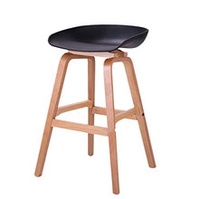 LWW Sgabelli, sgabelli da bar per Cucine in legno Wooden Legs moderna Minimalista schienale alto Chair,Nero,Piccolo