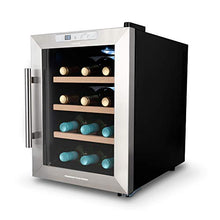 CREATE IKOHS WINECOOLER WOOD M - Cantinetta da 12 bottiglie, 33 l, 70 W, luce LED, display digitale, 3 ripiani, doppio isolamento, zone con temperatura da 11 a 18 gradi, ripiani in legno