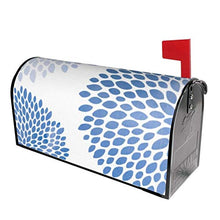 Moderna petali di fiori blu dal design unico per cassetta delle poste, copertura per cassetta postale per giardino, giardino, cortile, dimensioni standard, 53 x 45 cm