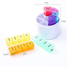 DOITOOL - Contenitore per pillole da viaggio, 7 pezzi, organizer portatile con 28 scomparti per pillole, per pillole, medicine, pillole, tablet, contenitore