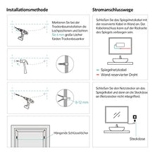 EMKE Specchio da bagno LED, 100 x 60 cm, con altoparlante Bluetooth 4.1, interruttore touch, anti-appannamento, orologio