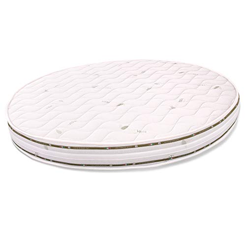 miasuite i sogni italiani Materasso Rotondo Diametro 210 CM Alto 20 CM Poliuretano ESPANSO WATERFOAM Ortopedico Anallergico