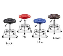 ABBD Sedia Sgabello da Lavoro Piccola Sedia Girevole Rotonda Panca da Ufficio Barbiere Sedia da Bar Girevole a 360 ° Regolabile in Altezza, Rotonda, Sgabello ergonomico Blu-Brown