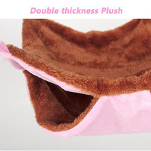 Amaca a Doppio Spessore in Peluche per criceti, Ratto, Scoiattolo, Uccello da Compagnia, Durevole, Amaca Rosa 35 * 35 cm