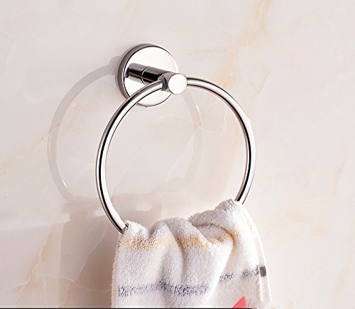 MBYW Portasciugamani Moderno Portasciugamani Elegante per Il Creativo Anello portasciugamani in Acciaio Inox Rotondo portasciugamani Bagno Singola Asta Asciugamano Bagno Pendente Appeso Anello
