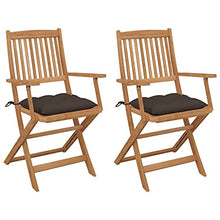vidaXL Sedie da Giardino Pieghevoli 2pz con Cuscini Massello d'Acacia