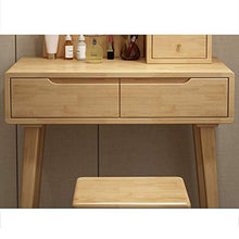 DD&QG Tavolo da Trucco con 2 Cassetti Scorrevoli,Toeletta con Specchio di Attenuazione Touch Screen,Moderno Camera da Letto Tavolo Cosmetici Specchio E Set di Sgabello-Noce 80x40x126cm(31x16x50inch)