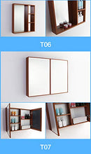 haozai Mobiletto Pensile da Bagno con Specchio Salvaspazio Mobile da Lavabo Stile Rustico Armadietto Arredo Specchio A Parete, 60x70x12.5cm 20
