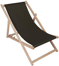 Kubi Sport - Sedia a sdraio da giardino pieghevole, in legno di faggio, colore: nero