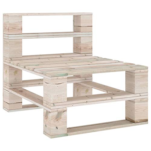 Tidyard Divano Centrale da Giardino su Pallet Legno di Pino Impregnato,Set da Giardino,per Esterno, Balcone, Giardino