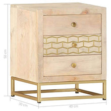 Tidyard Comodino Classico con 3 Cassetti in Legno Massello di Mango 40x30x50 cm,Comodino Camera da Letto,Comodino Cameretta,Comodino Classico,Comodino con Cassetti,Comodino Rustico