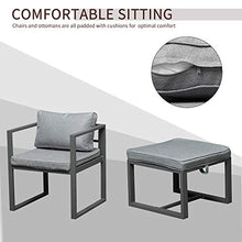 giordano shop Set Tavolo con 4 Sedie e 4 Sgabelli da Giardino in Alluminio Grigio