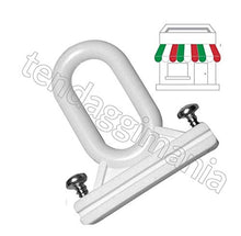 TENDAGGIMANIA Coppia Ricambi Ganci Occhielli per Tenda da Sole a Caduta in PVC Completo di Viti Colori Bianco o Nero (Bianco)