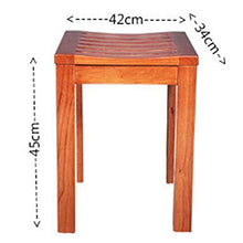 Sgabello con Seduta in Legno Poggiapiedi Sgabello da Barba con Piedini Antiscivolo Ripiano per Asciugamano Shampoo, Funziona in Bagno/Soggiorno/Camera da Letto/Giardino per Il Tempo Libero (col