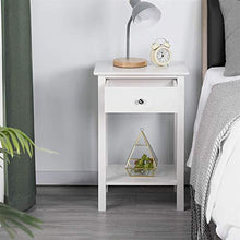 WSZMD Tavolo Comodino Tavolo Laterale in Legno Shabby Chic Cightstand Tavolo Cabinet unità di Stoccaggio con Cassetti Scaffale Bianco Lucido, Comodino