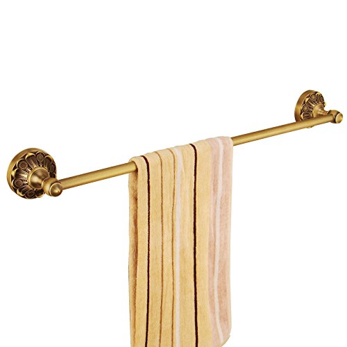 MBYW Portasciugamani Moderno Minimalista Portasciugamani Elegante per Il Bagno di Moda Portasciugamani da Bagno Singolo da Parete in Rame Spazzolato Antico Stile Europeo