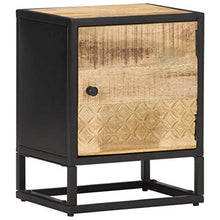 Tidyard Comodino con Anta Intagliata,Comodino Moderno Cassettiera,comodini Legno massello,comodini Shabby 40x30x50 cm Legno di Mango Grezzo