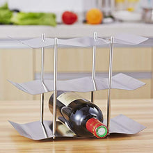 Modern stylish portable durable storage box Wine Rack 3 Tiers 9 bottiglie in acciaio inox da cucina tavolo controsoffitto Freestanding Saluto Wine Rack esposizione del supporto della mensola del vino