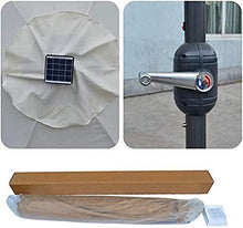 Tavolo da picnic all'aperto Ombrello da patio da ombrelloni, 2x3m LED ombrellone illuminato da sole con regolazione inclinazione e tessuto resistente alla dissolvenza rettangolo tavolo da esterno U (s