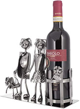 Brubaker Coppia Portabottiglie Vino con Cane - Oggetto Decorativo - Supporto per Bottiglie di Metallo - con Biglietto d'Auguri per Il Vino Regalo