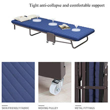 XJAXY Letto di Metallo Pieghevole con Materasso, Letti per Gli Ospiti, Campo Base Portatile Facile Bagagli, Letto Portatile su Ruote per Office Soggiorno