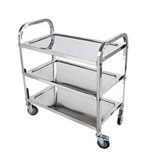 WHJ@ Carrello di Servizio con Carrello A 3 Strati in Acciaio Inox, Carrello per La Raccolta di Articoli per La Tavola, Carrello per Vino con Funzione Alberghiera, Carrello del Vino