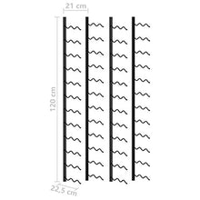 vidaXL - Scaffale da parete per 48 bottiglie, 2 pezzi, colore: Nero