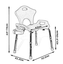 CLJ-LJ - Sgabello da bagno con design per anziani, antiscivolo, in lega di alluminio, sicuro, comodo e sicuro per disabili