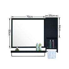 AJH Specchio da Bagno Rettangolare Moderno e Minimalista in Acciaio Inossidabile con pratici armadi Laterali e portasciugamani monostrato Portaoggetti da Parete per Bagno Uno