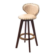 GUOLINGHUI Tavolo da Cucina Sgabelli da Bar Set di 2 Sedie da Bar in Pelle PU Girevoli A 360 ° ， Seduta Bar in Legno con Schienale Alto ， Altezza Seduta 73 Cm Sedile da Pub (Colore : Beige)