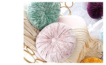 Nicole Knupfer, cuscino rotondo in velluto, cuscino per sedia da giardino, cuscino per schienale, cuscino decorativo per interni ed esterni (rosa)
