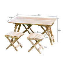 XZQ Tavolo E Sedia Pieghevoli da Campeggio in Legno Massello da Esterno, Set da Picnic Portatile Semplice, Un Tavolo E Una Combinazione di Quattro Sedie (Color : Natural, Size : 80 * 47.5 * 42cm)